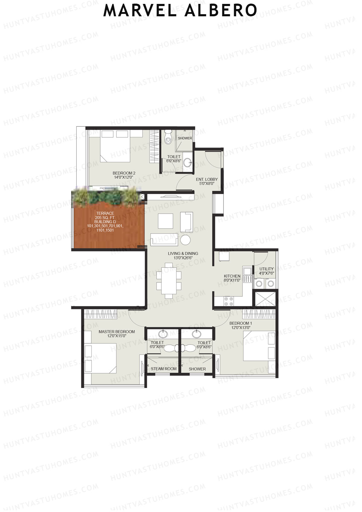 Marvel Albero Tower D Unit 1 Floor Plan