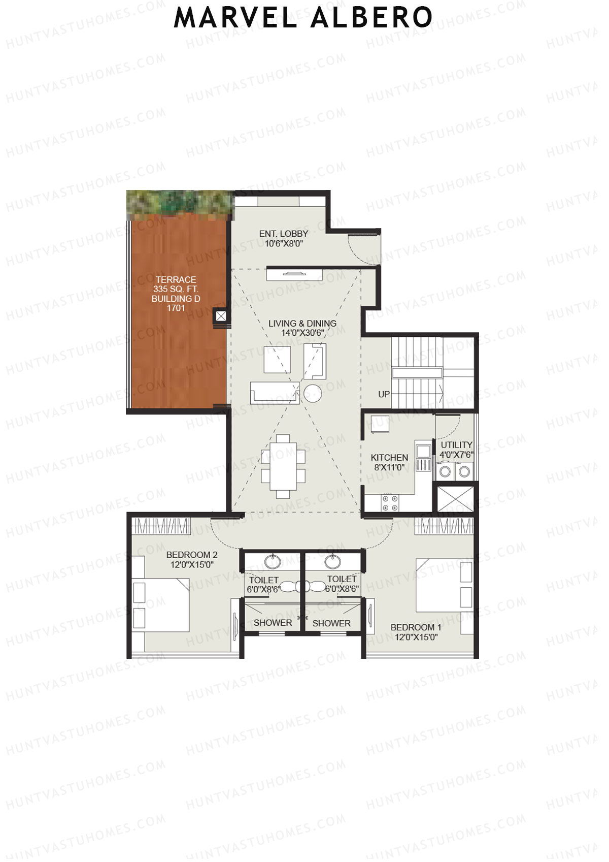 Marvel Albero Tower D Unit 1 Type (Penthouse) Floor Plan