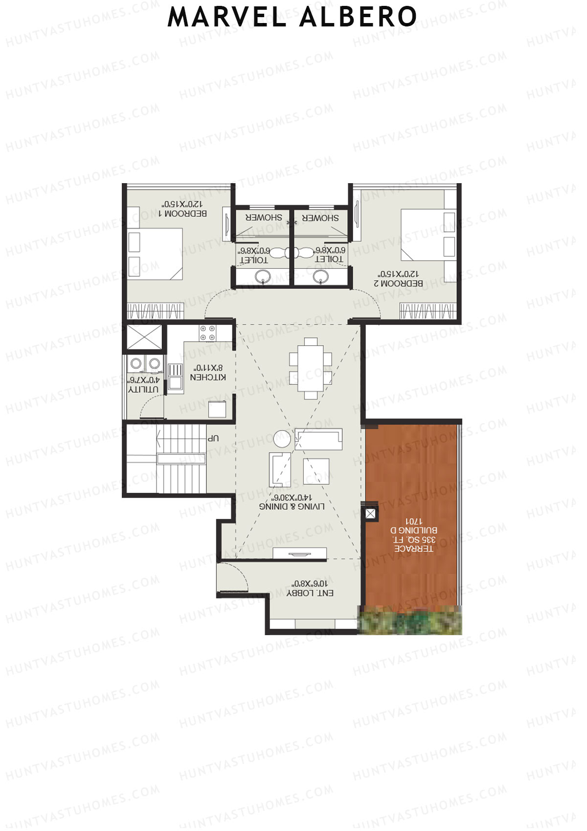 Marvel Albero Tower D Unit 3 Type (Penthouse) Floor Plan