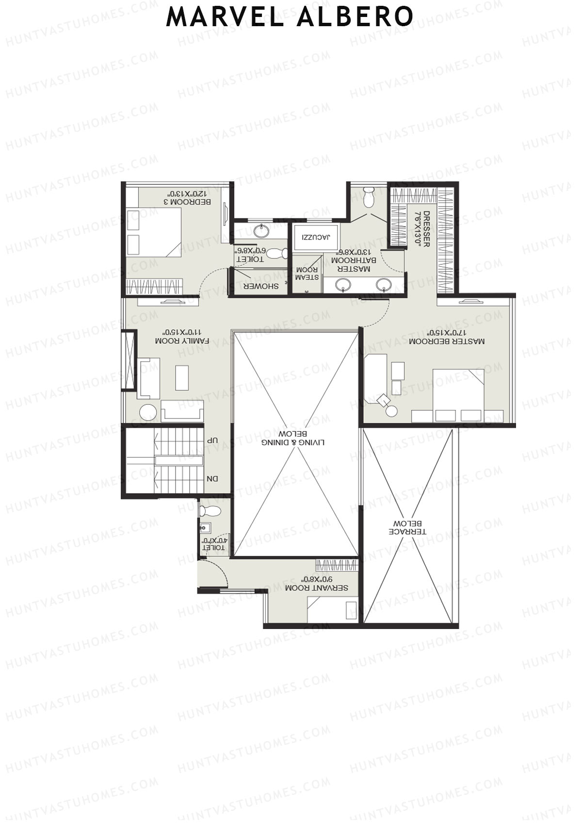 Marvel Albero Tower D Unit 3 Type (Penthouse) Floor Plan