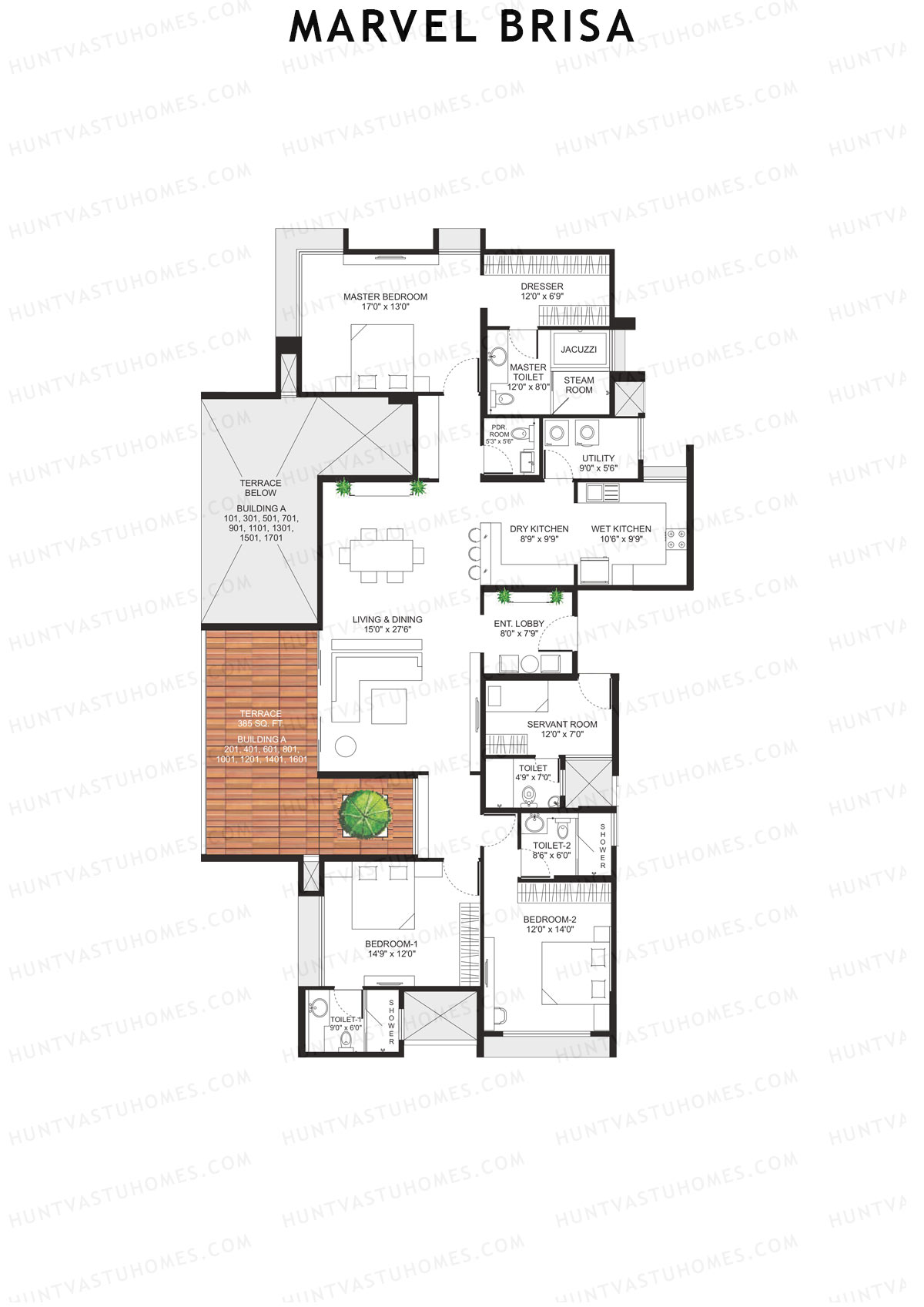 Marvel Brisa Tower A Unit 1 Floor Plan