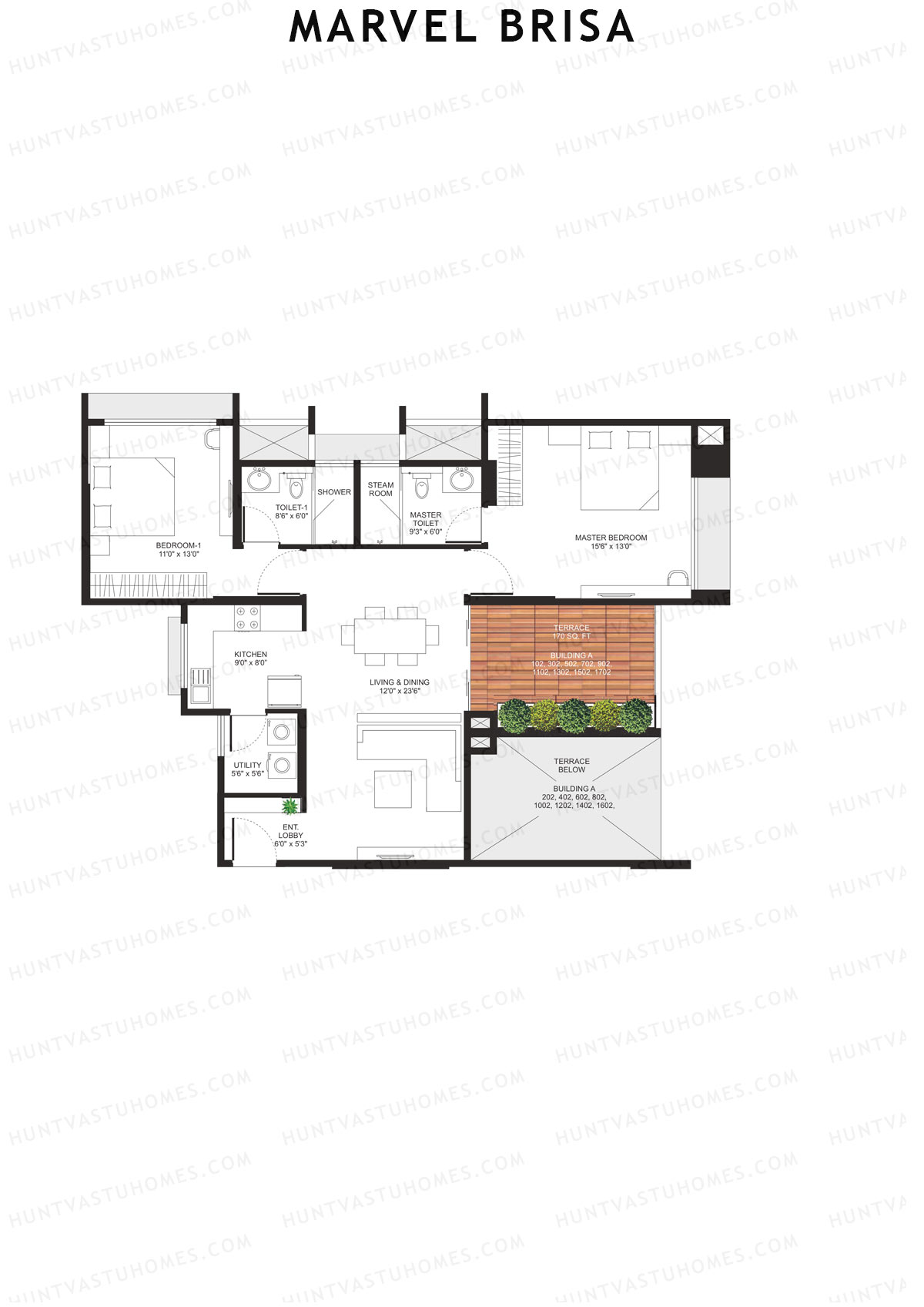 Marvel Brisa Tower A Unit 2 Floor Plan