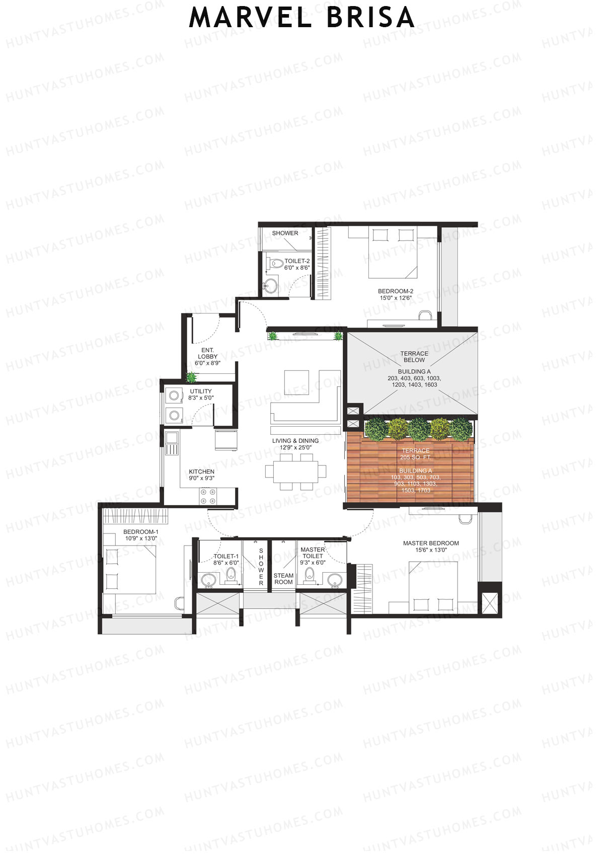Marvel Brisa Tower A Unit 3 Floor Plan