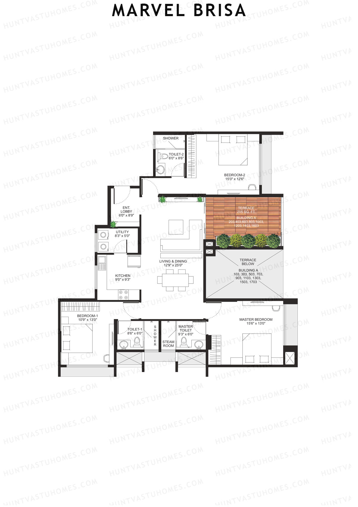 Marvel Brisa Tower A Unit 3 Floor Plan