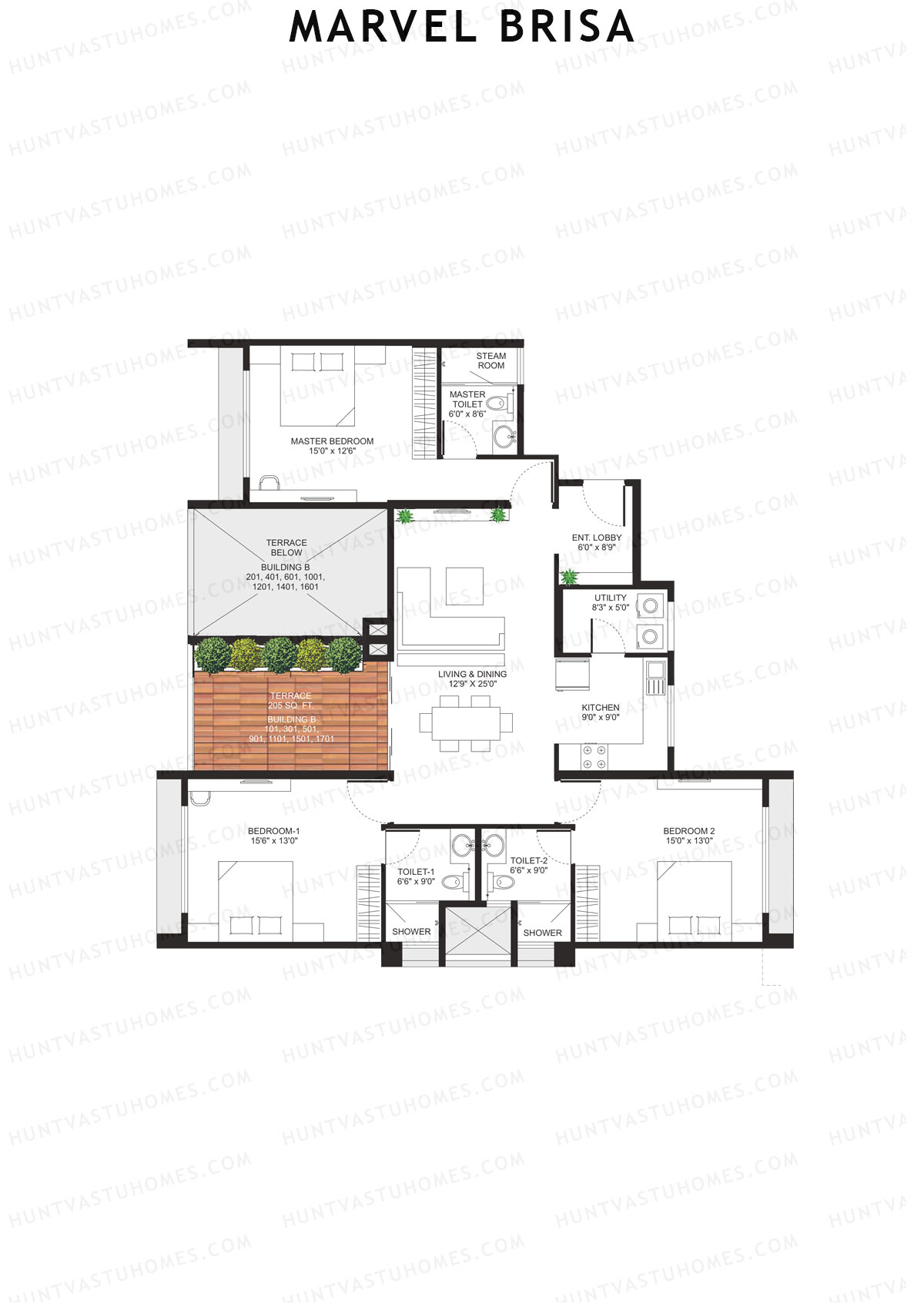 Marvel Brisa Tower B Unit 1 Floor Plan