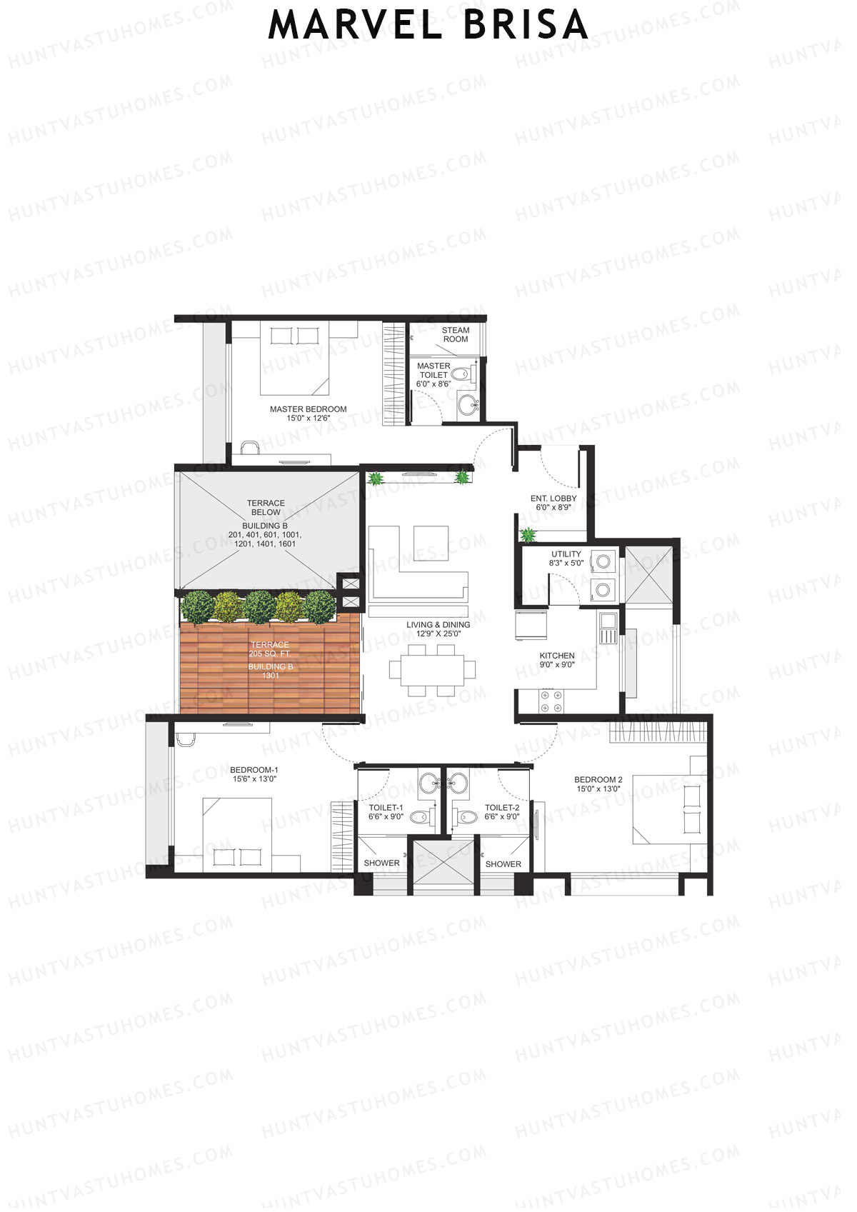 Marvel Brisa Tower B Unit 1 Floor Plan