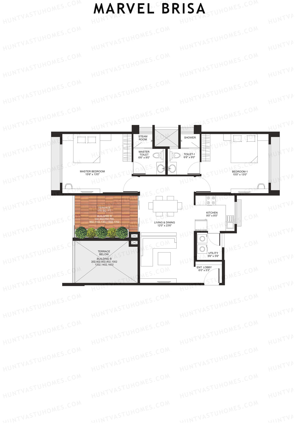 Marvel Brisa Tower B Unit 2 Floor Plan