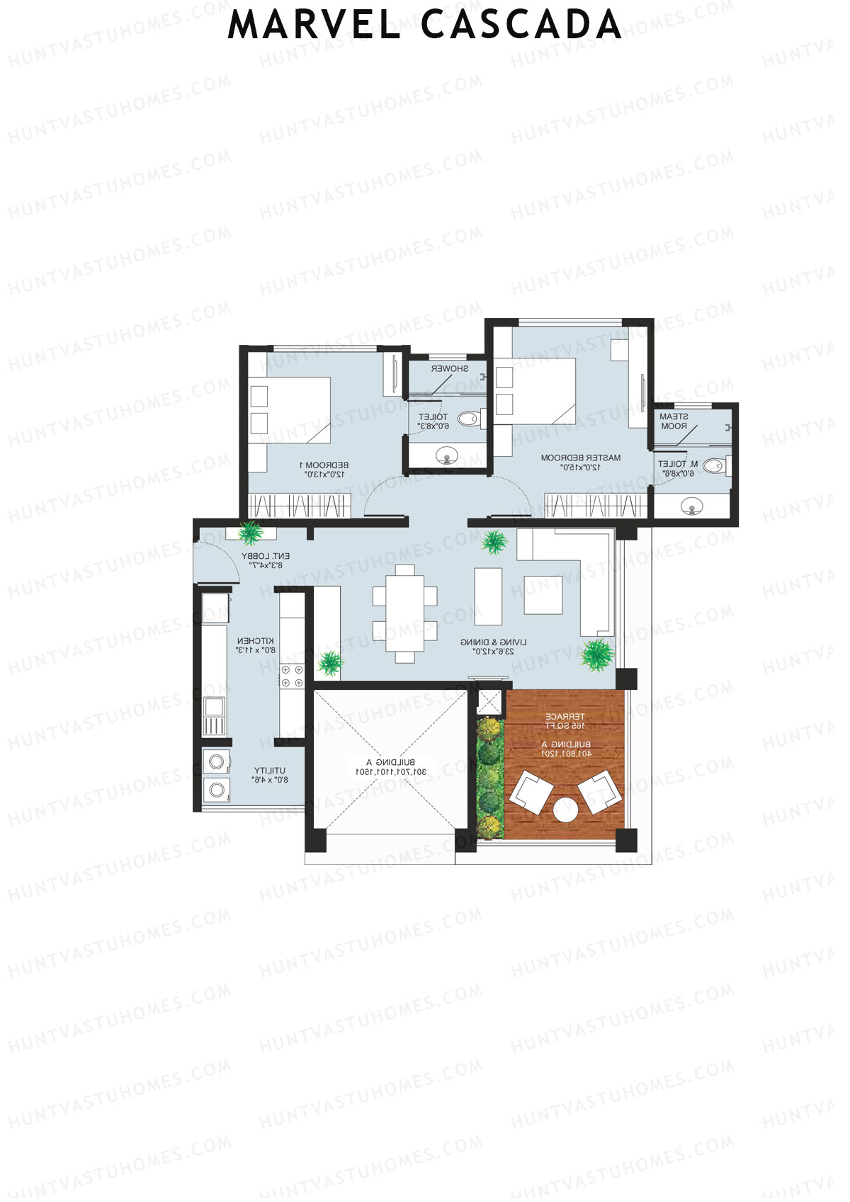 Marvel Cascada, Tower A, Unit 2, 2BHK, Super Area 1370   sq ft 