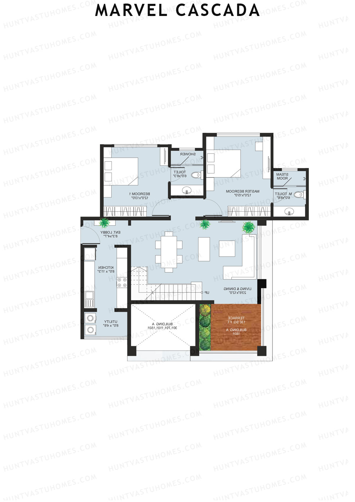 Marvel Cascada, Tower A, Unit 2 (Penthouse), 2BHK, Super Area 1910   sq ft 