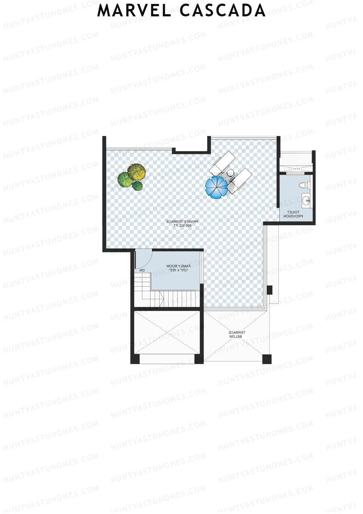 Marvel Cascada, Tower A, Unit 2 (Penthouse), 2BHK, Super Area 1910   sq ft 