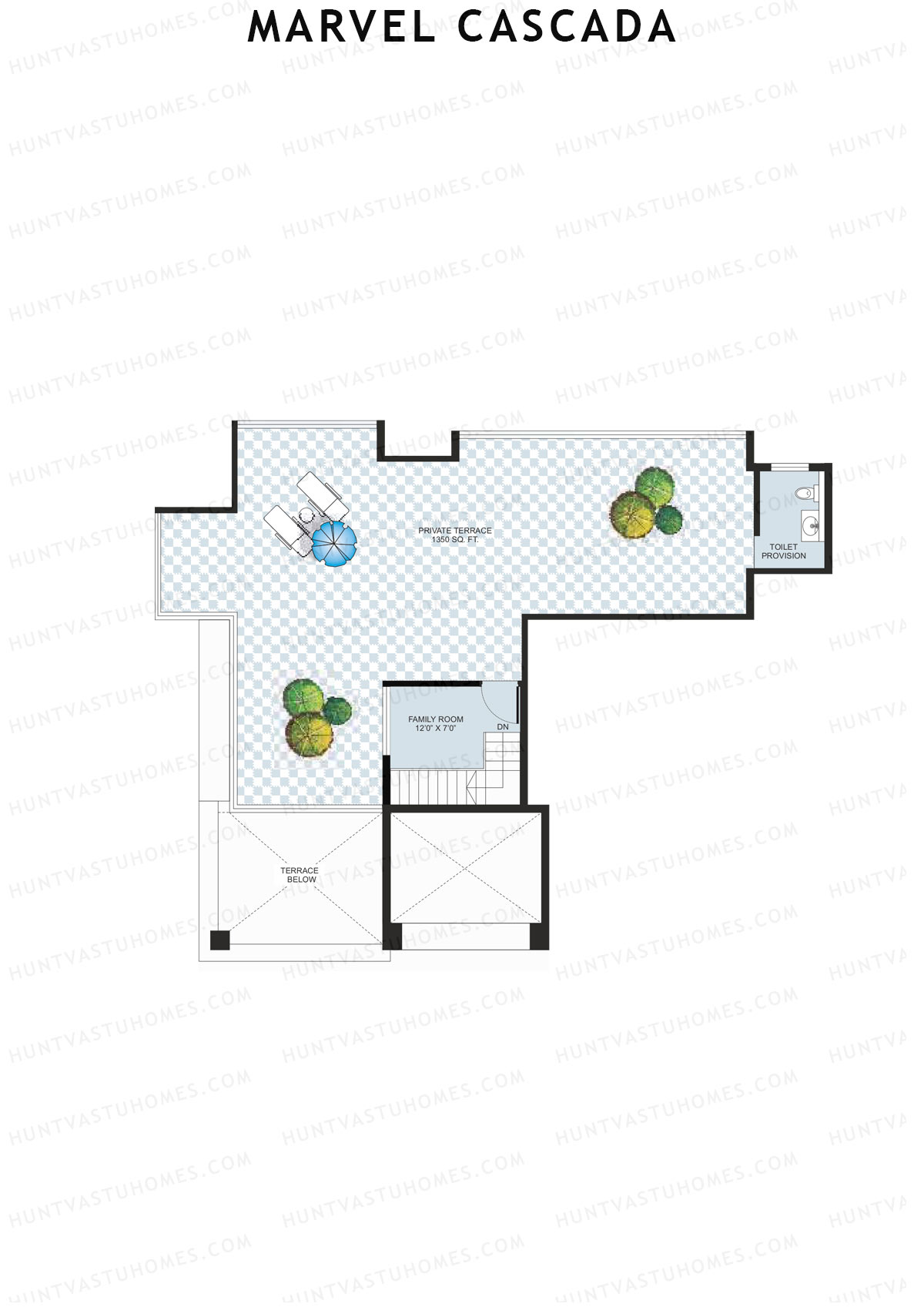 Marvel Cascada, Tower B, Unit 1 (Penthouse), 3BHK, Super Area 2570   sq ft 
