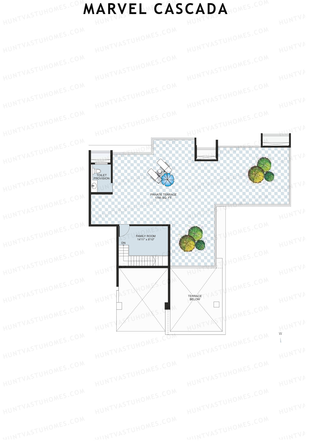 Marvel Cascada, Tower B, Unit 2 (Penthouse), 3BHK, Super Area 3490   sq ft 