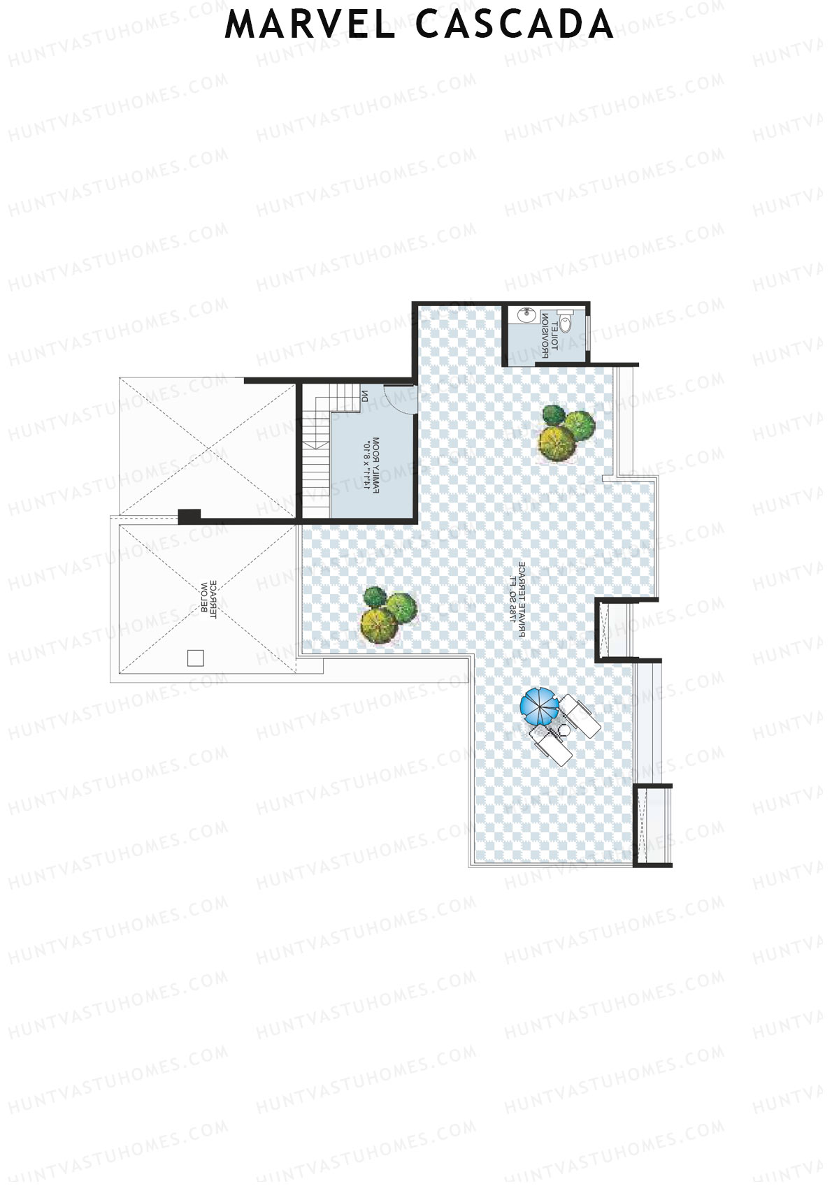 Marvel Cascada, Tower D, Unit 2 (Penthouse), 3BHK, Super Area 3490   sq ft 