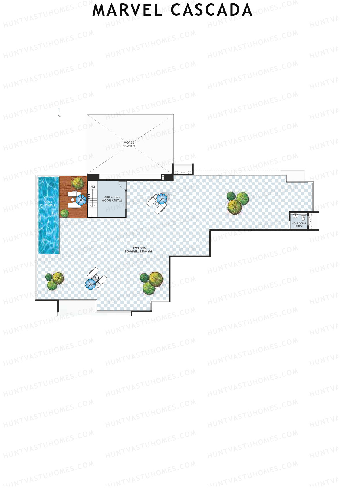 Marvel Cascada, Tower E, Unit 1 (Penthouse), 4BHK, Super Area 6635   sq ft 