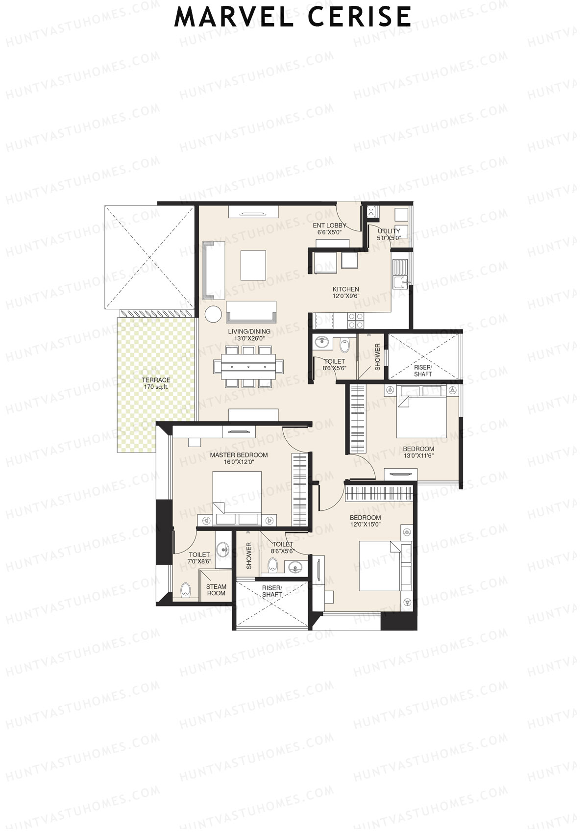 Marvel Cerise Tower C Unit 1 Floor Plan