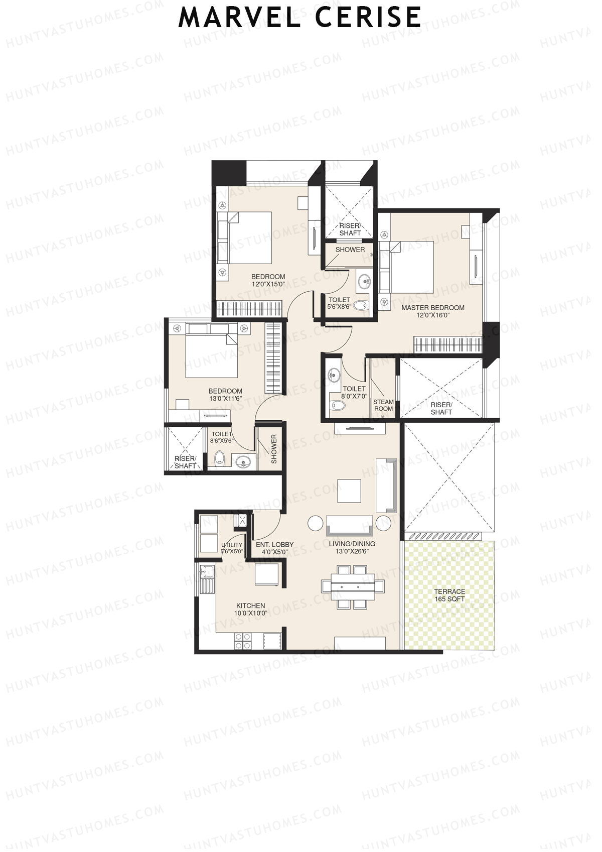 Marvel Cerise Tower D Unit 3 Floor Plan