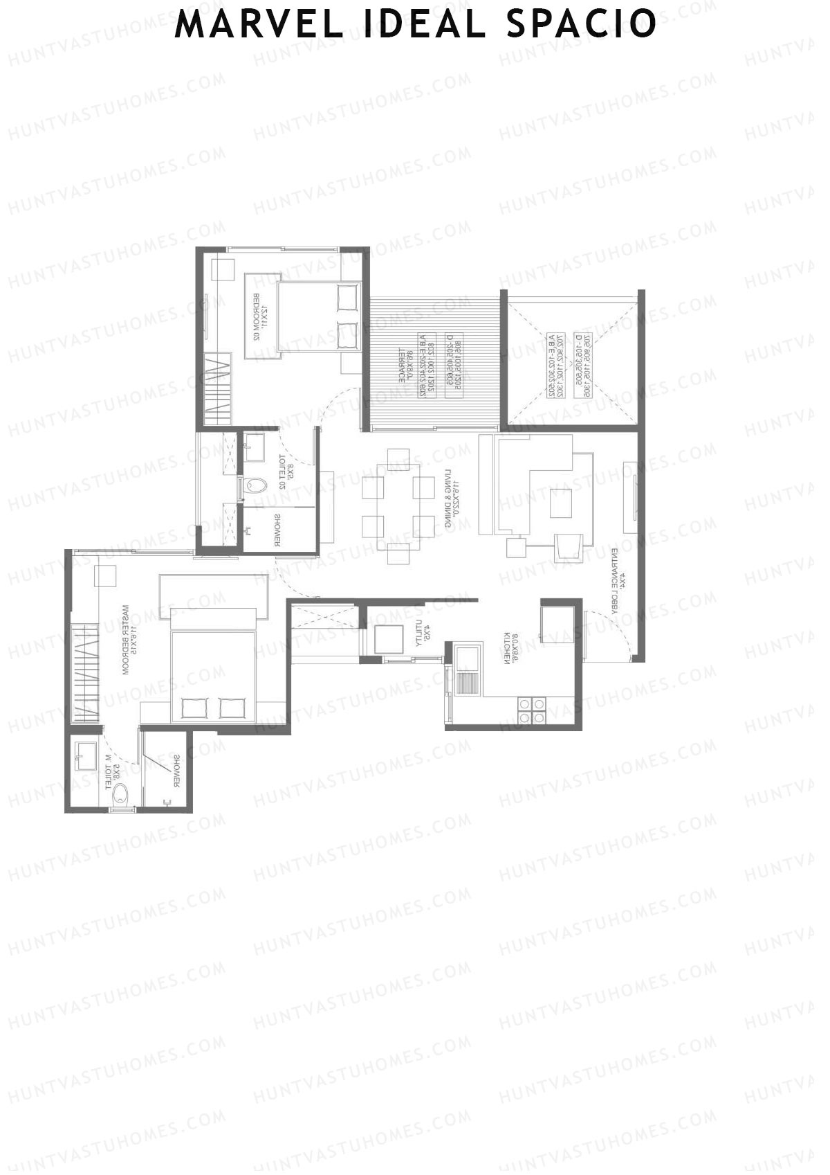 Marvel Ideal Spacio Tower C Unit 1 (Type 2) Floor Plan