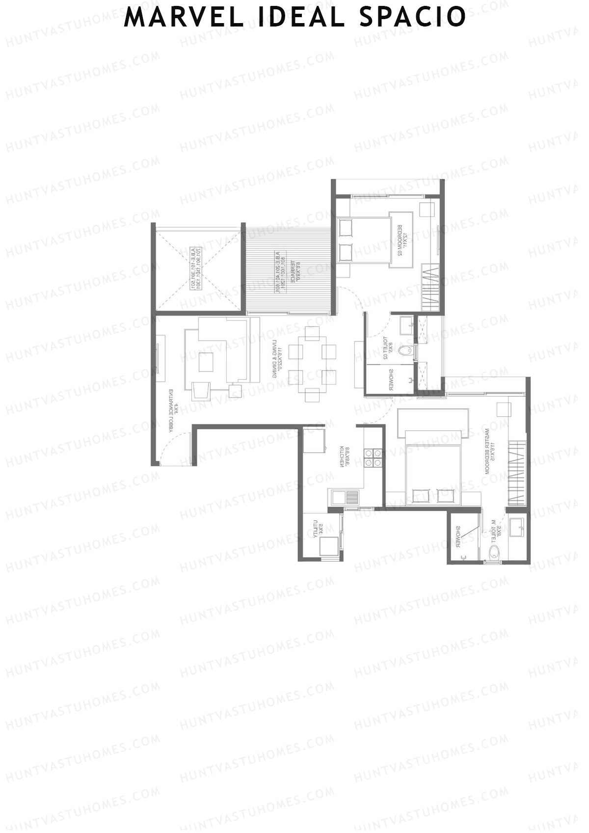 Marvel Ideal Spacio Tower C Unit 2 (Type 1) Floor Plan