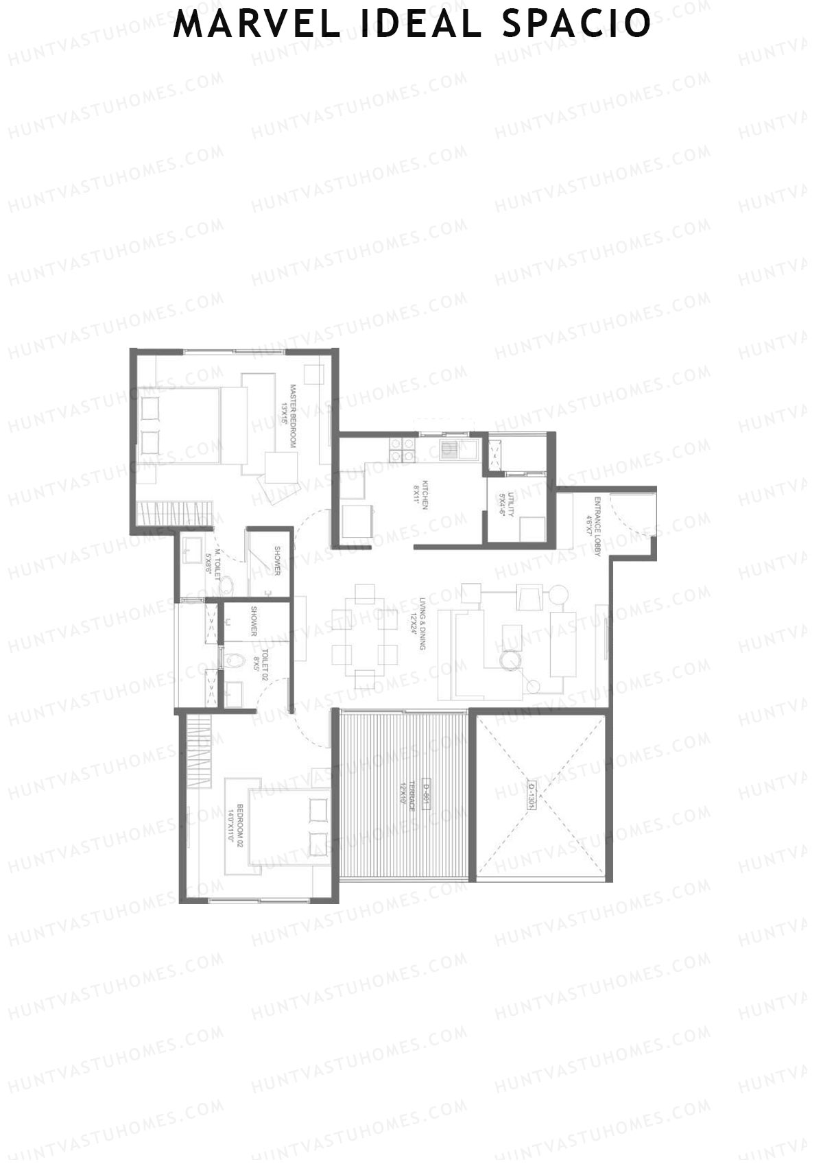 Marvel Ideal Spacio Tower D Unit 1 Floor Plan