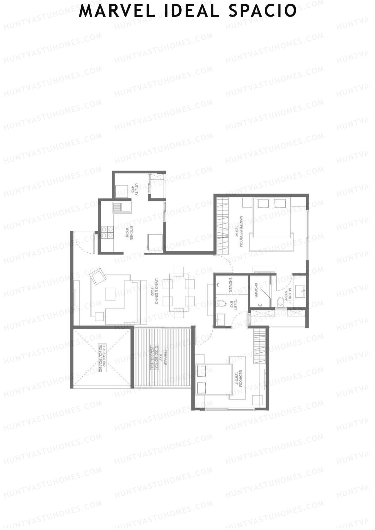 Marvel Ideal Spacio Tower D Unit 2 Floor Plan