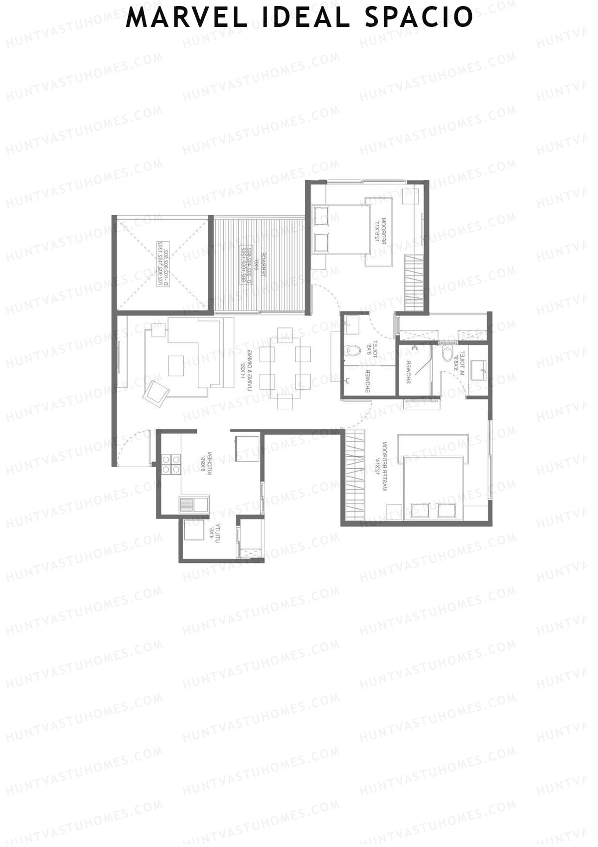 Marvel Ideal Spacio Tower F Unit 2 Floor Plan