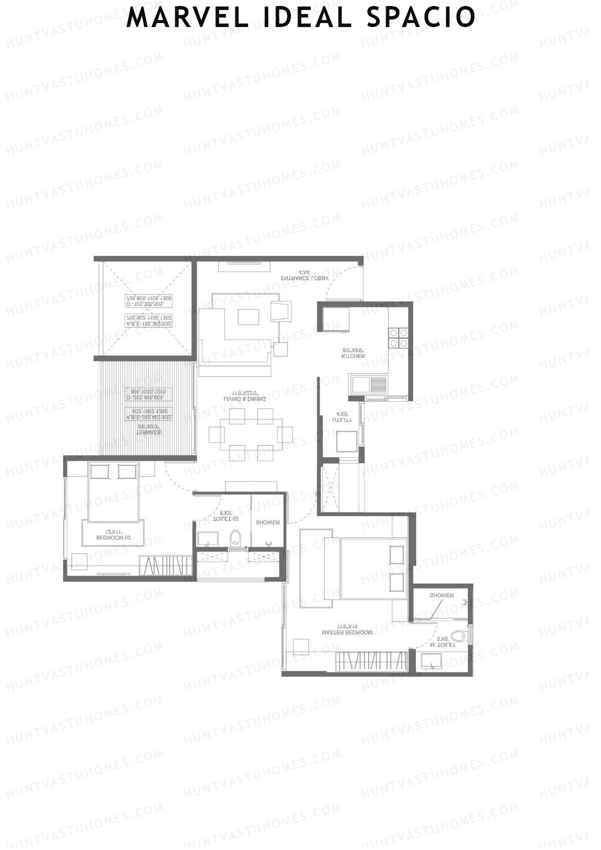 Marvel Ideal Spacio Tower F Unit 5 (Type 2) Floor Plan