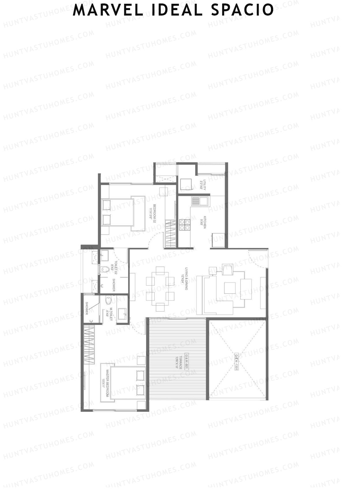 Marvel Ideal Spacio Tower H Unit 1 Floor Plan