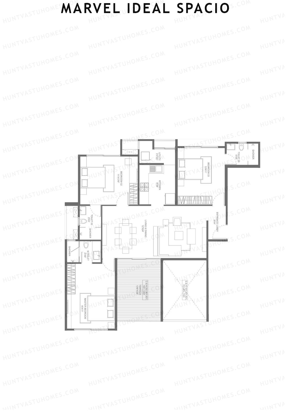 Marvel Ideal Spacio Tower H Unit 1 Floor Plan