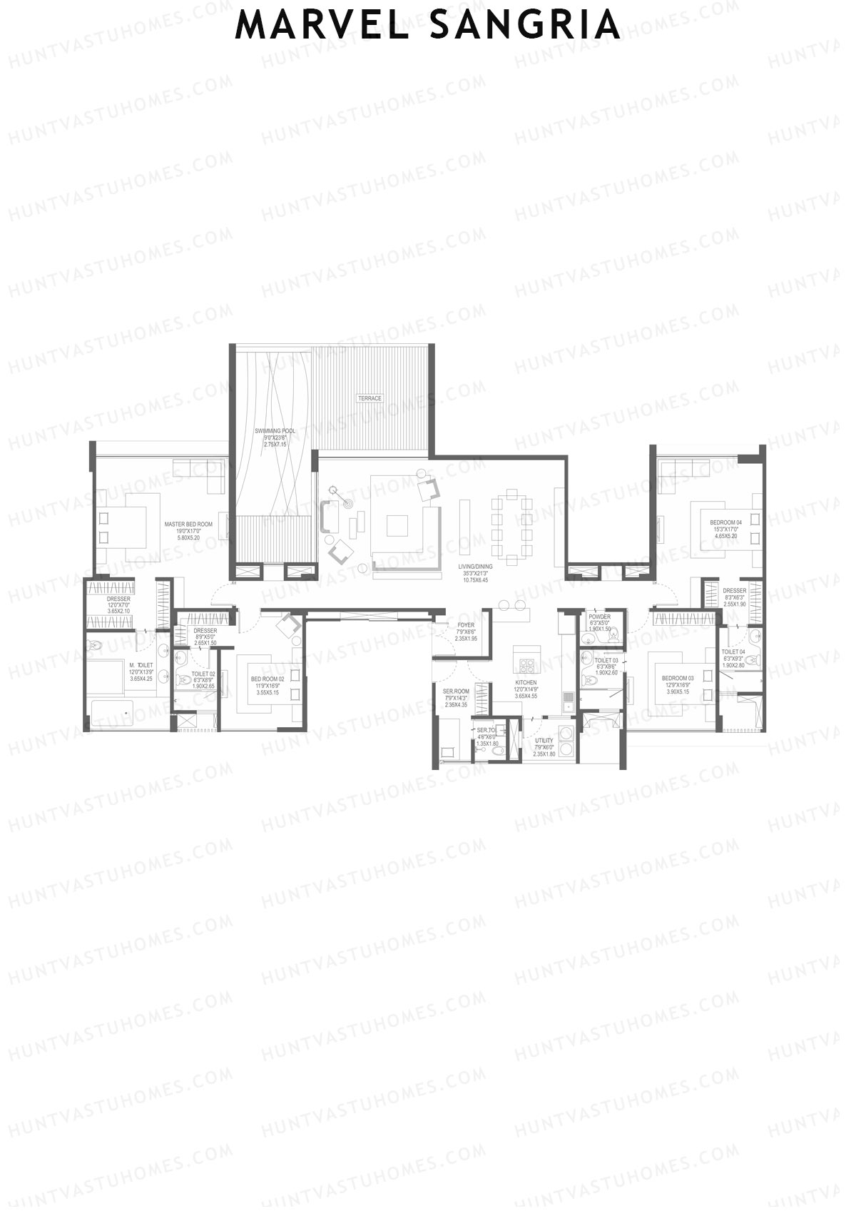 Marvel Sangria Tower B Unit 1 Floor Plan