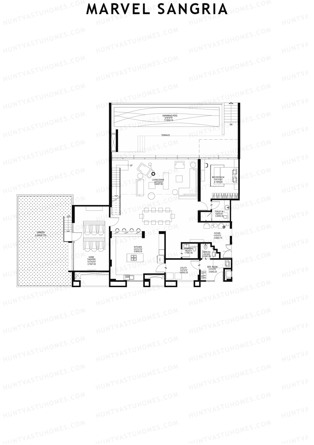 Marvel Sangria Tower B Unit 1 (Duplex) Floor Plan