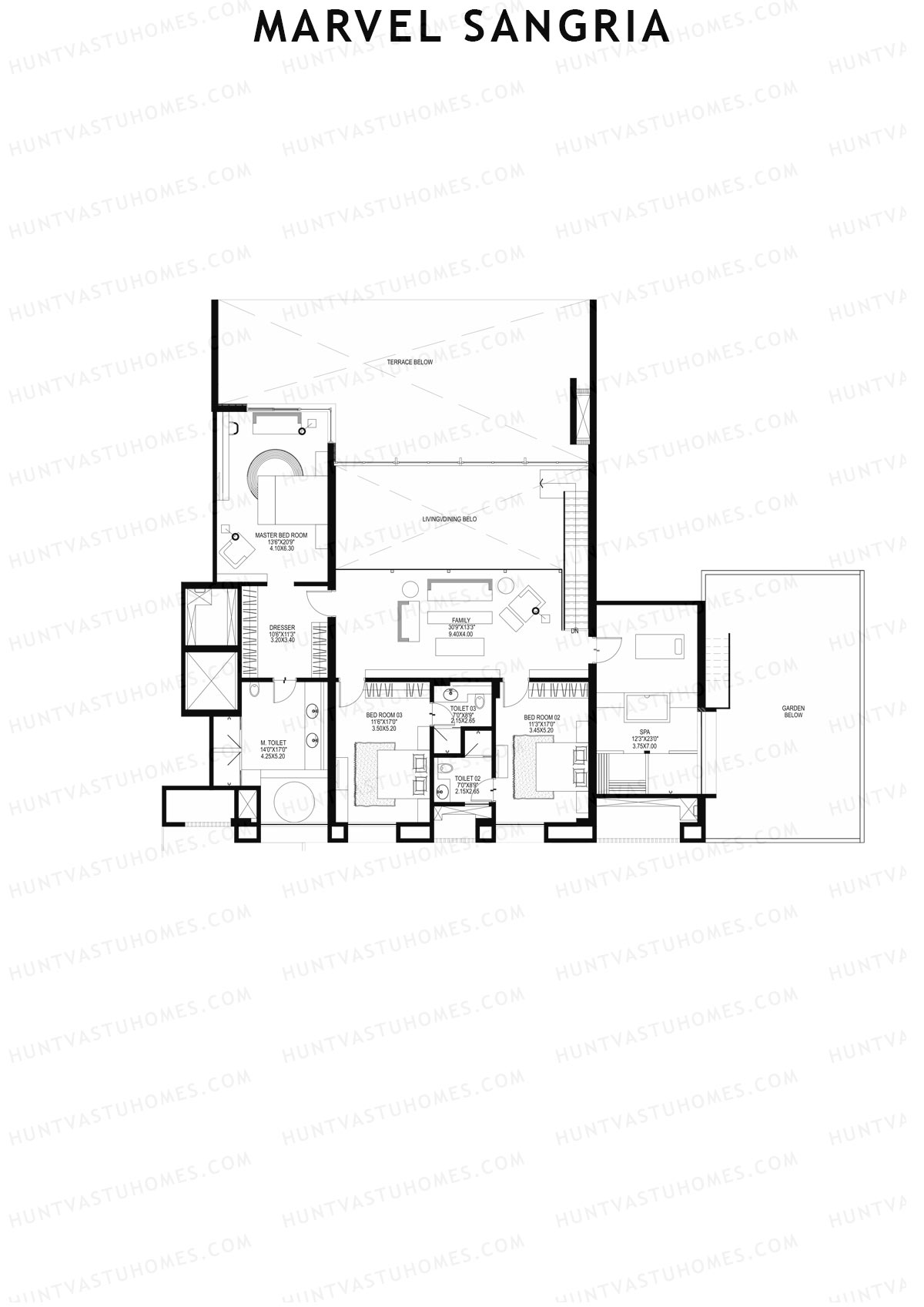 Marvel Sangria Tower D Unit 2 (Duplex) Floor Plan