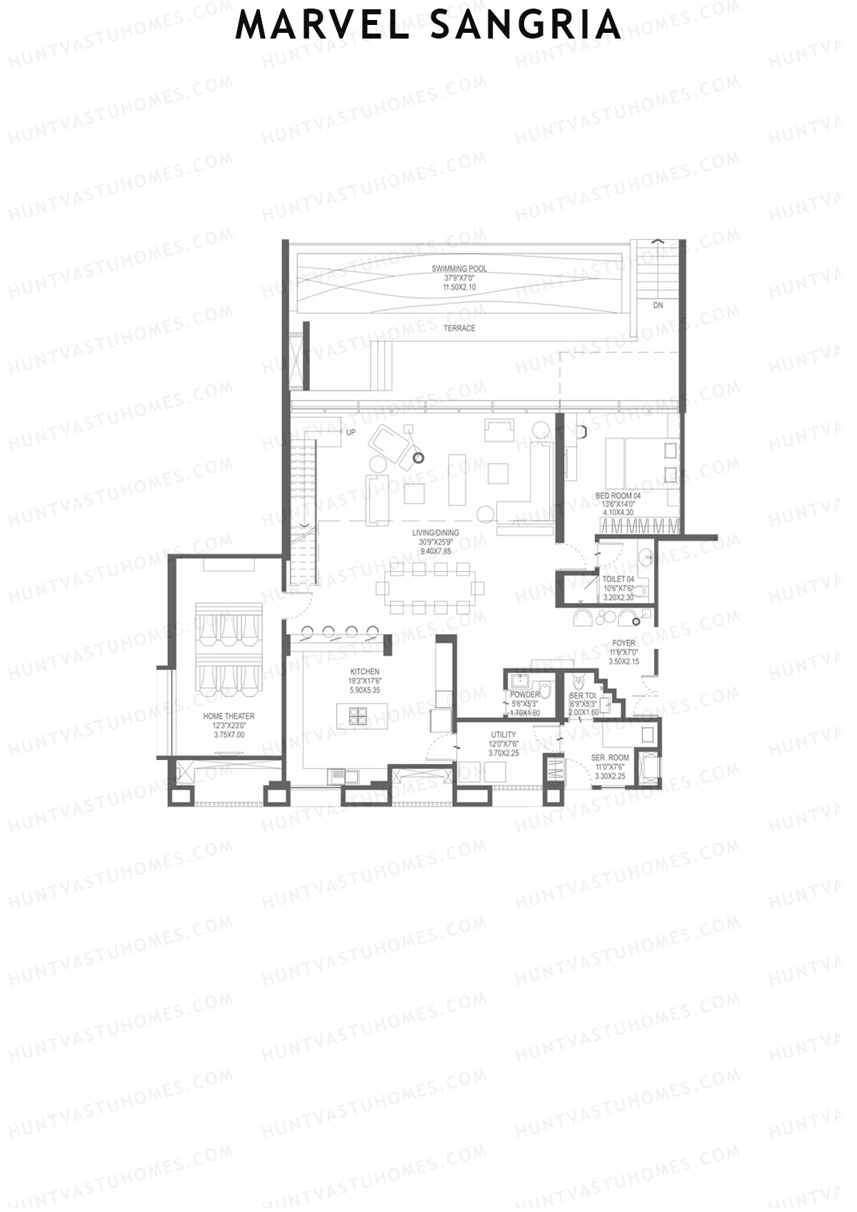 Marvel Sangria Tower E Unit 1 (Duplex) Floor Plan