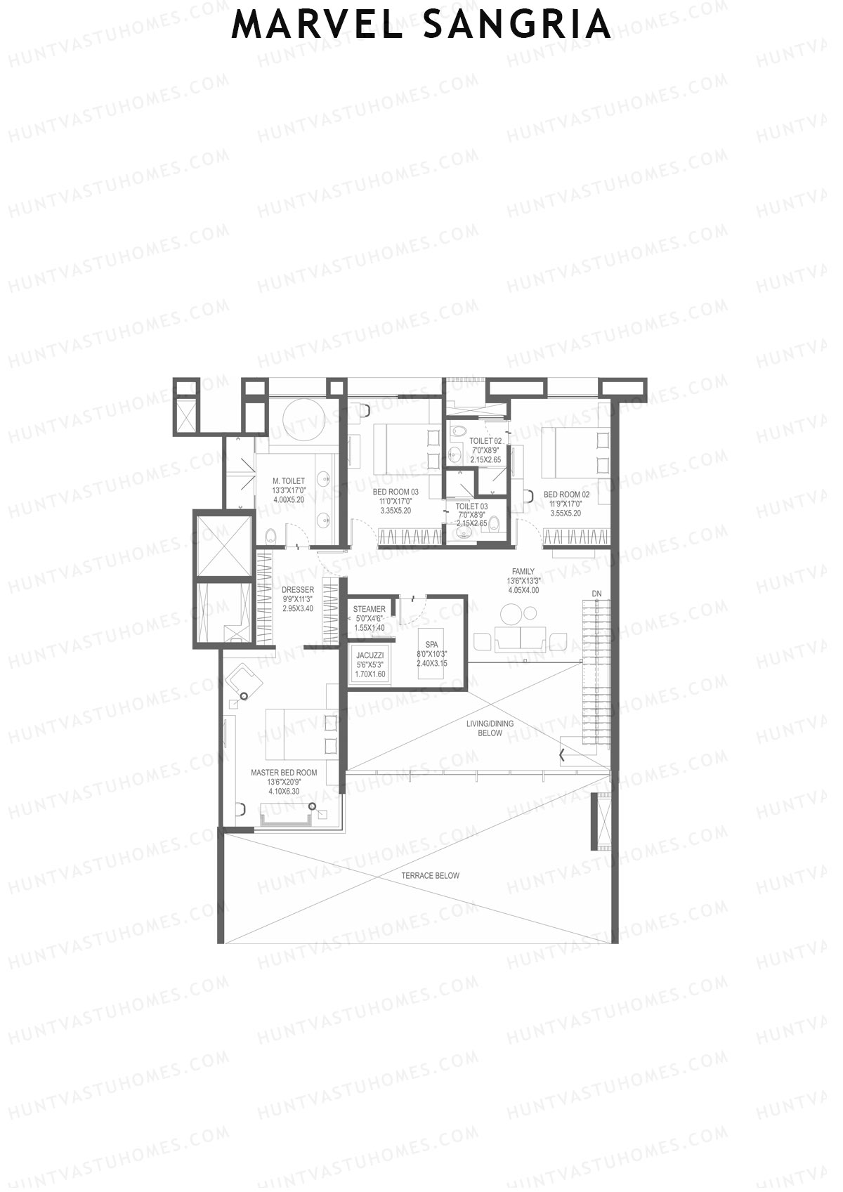Marvel Sangria Tower G Unit 2 (Duplex) Floor Plan