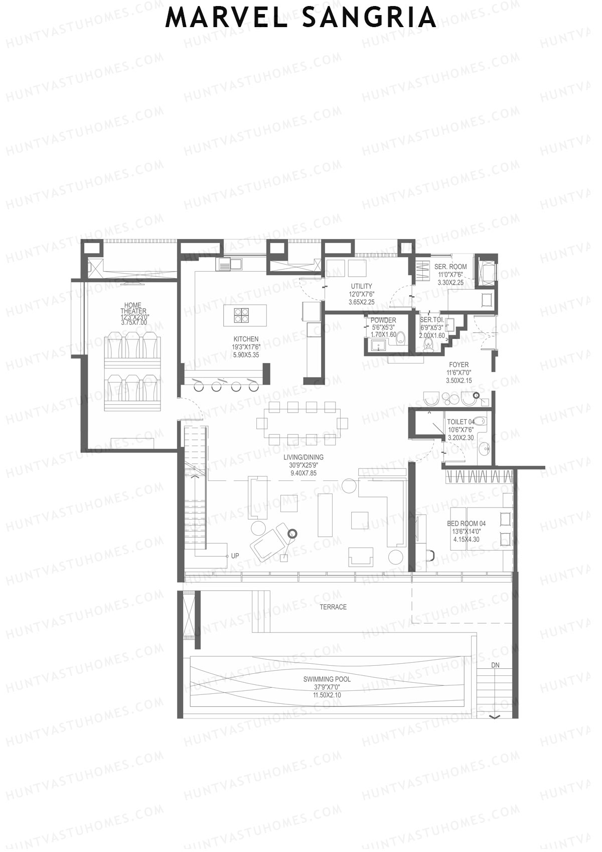 Marvel Sangria Tower K Unit 1 (Duplex) Floor Plan