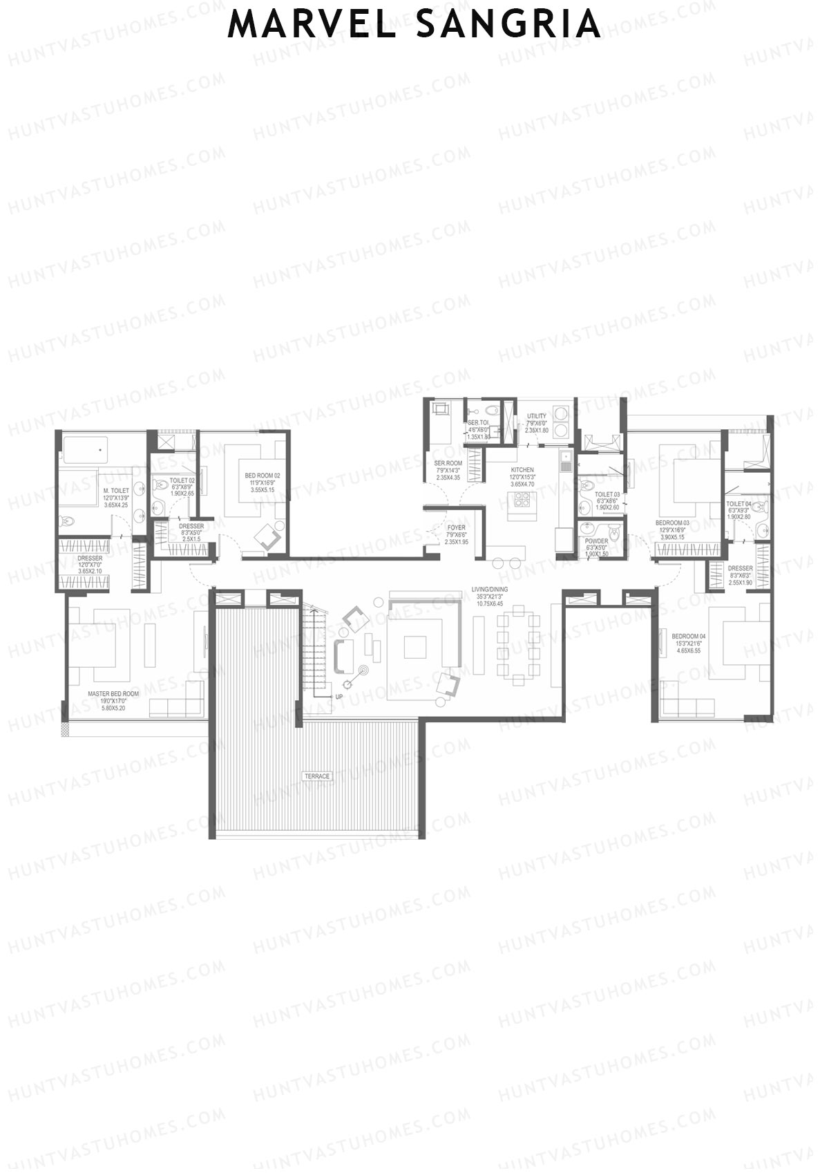 Marvel Sangria Tower K Unit 1 (Duplex) Floor Plan