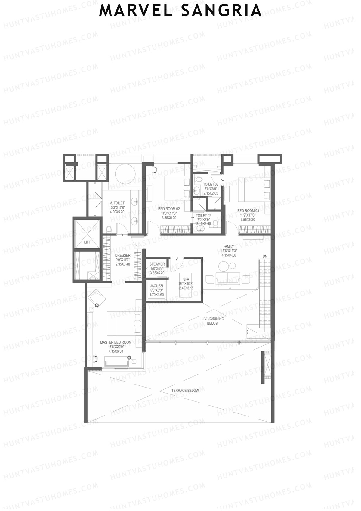 Marvel Sangria Tower K Unit 2 (Duplex) Floor Plan