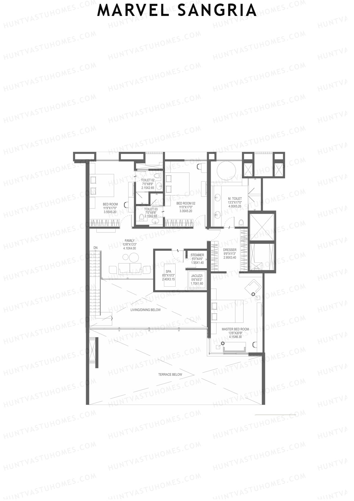 Marvel Sangria Tower L Unit 1 (Duplex) Floor Plan