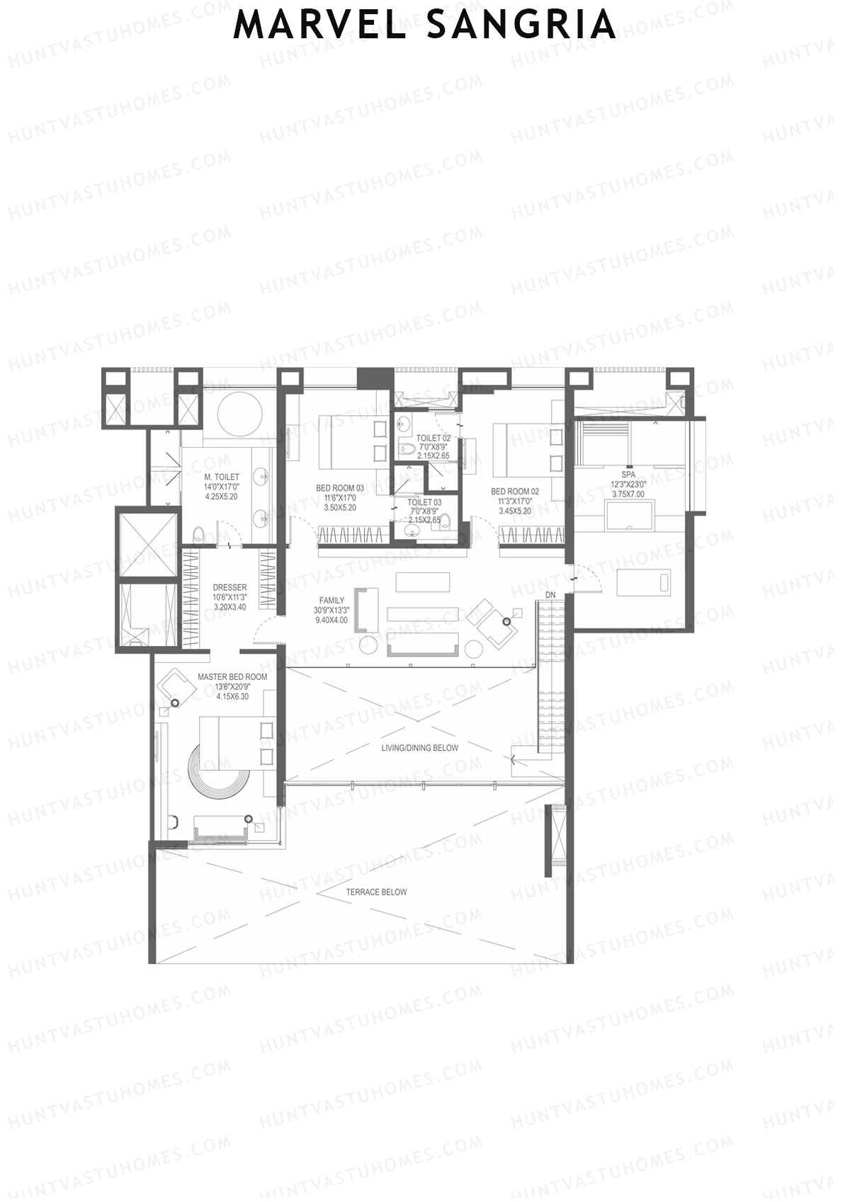 Marvel Sangria Tower L Unit 2 (Duplex) Floor Plan