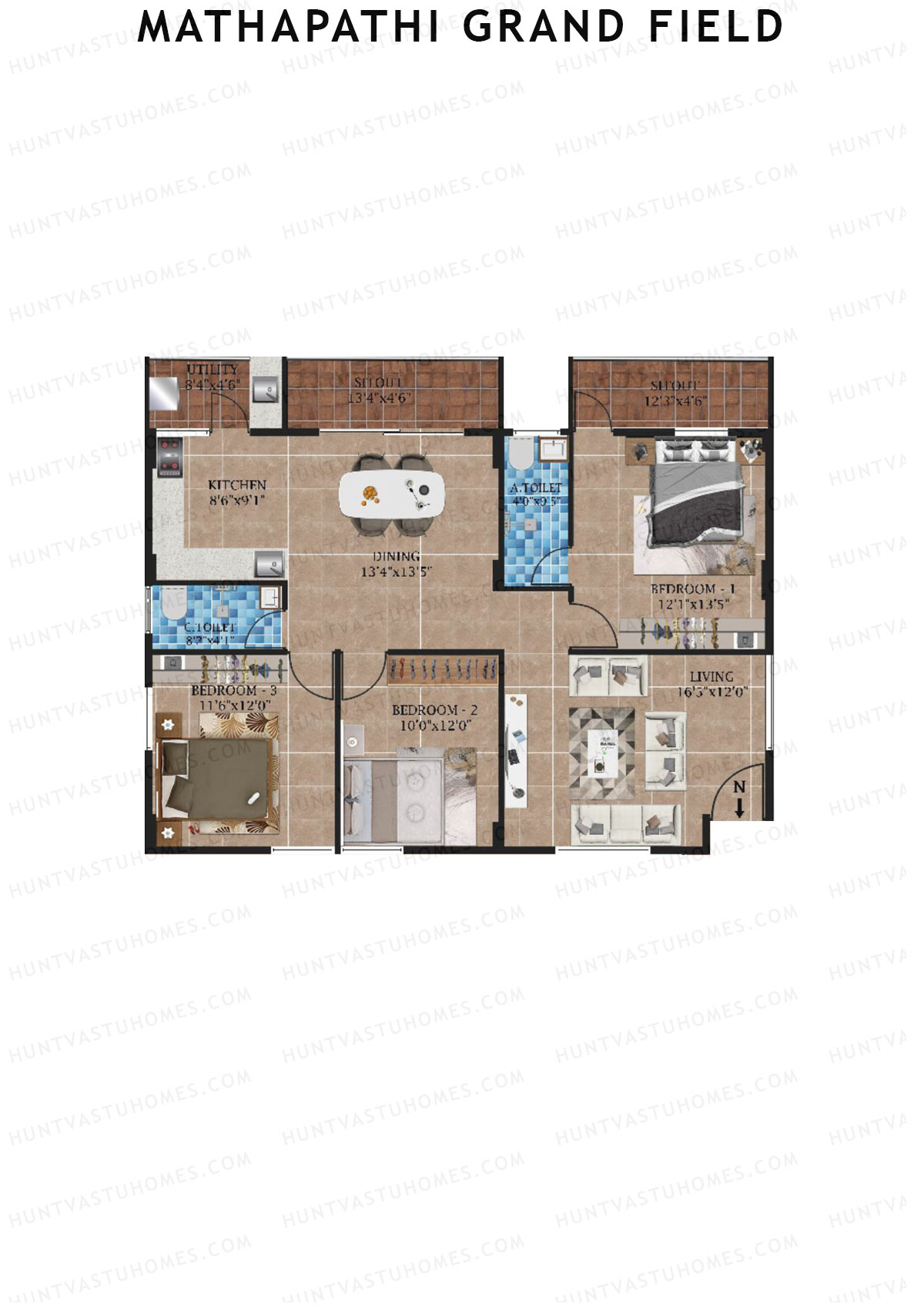 Mathapathi Grand Field Block B Unit 3 Floor Plan