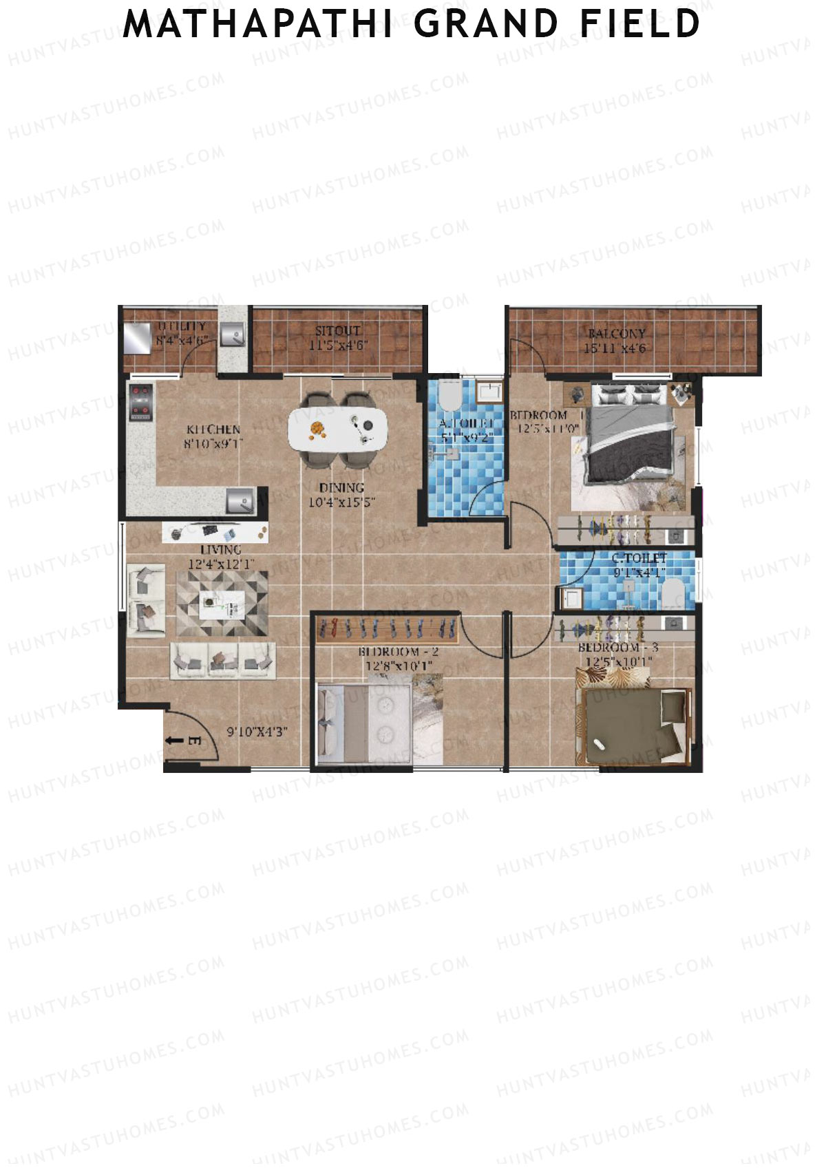 Mathapathi Grand Field Block C Unit 4 Floor Plan