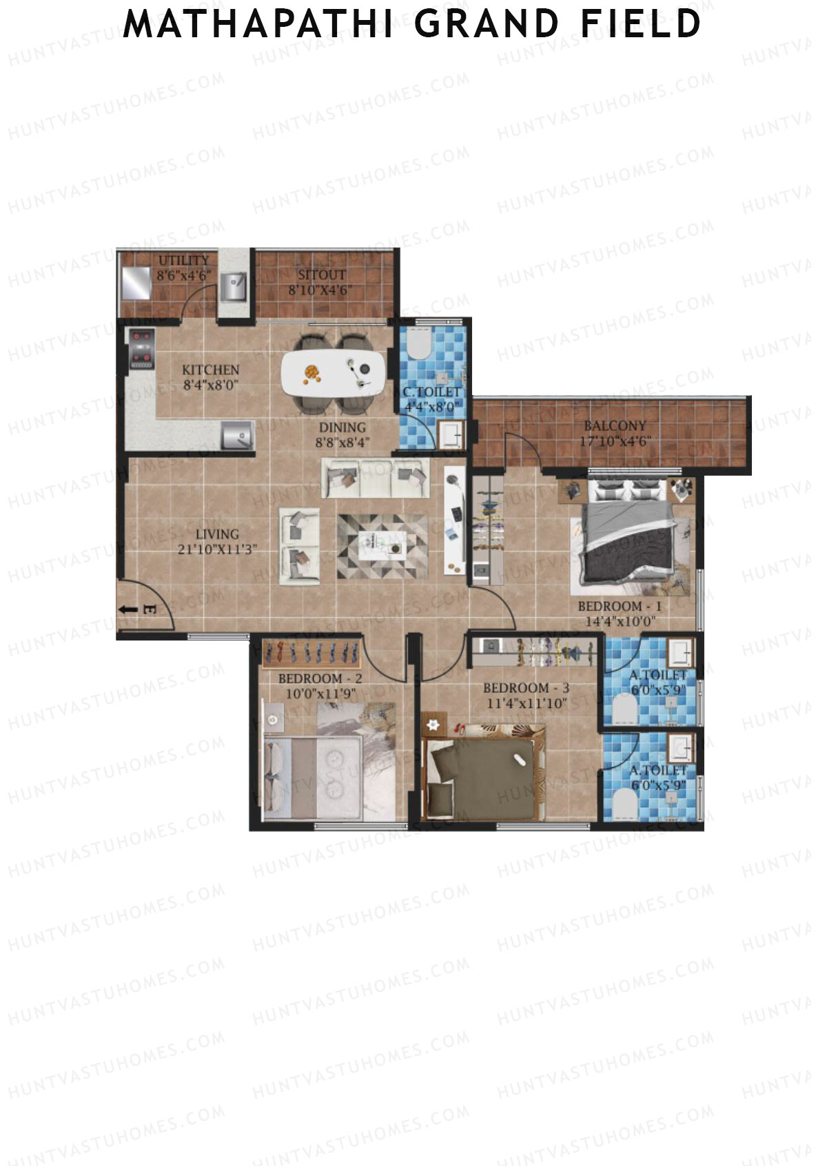 Mathapathi Grand Field Block D Unit 4 Floor Plan