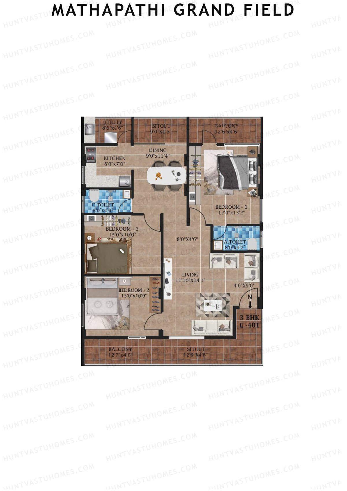 Mathapathi Grand Field Block E Unit 1 Floor Plan