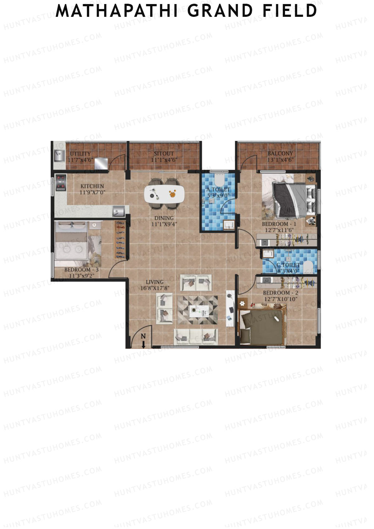 Mathapathi Grand Field Block E Unit 4 Floor Plan