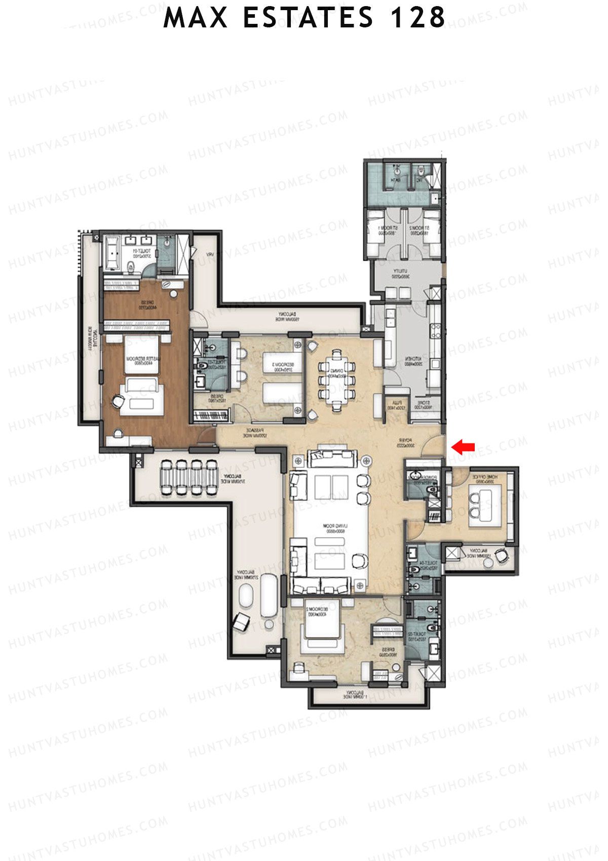 Max Estates 128 Tower 2 Unit 1 Floor Plan