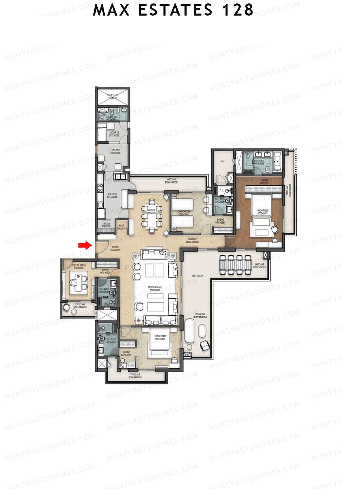 Max Estates 128 Tower 2 Unit 2 Floor Plan