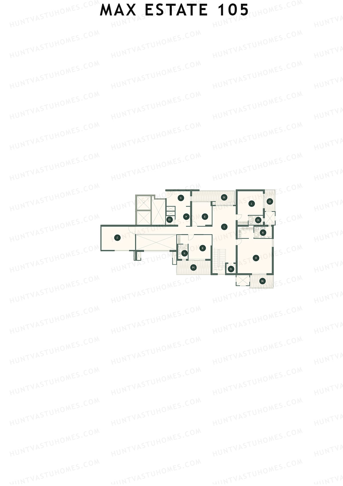 Max Estate 105 Tower 1 Unit 3 (Penthouse) Floor Plan
