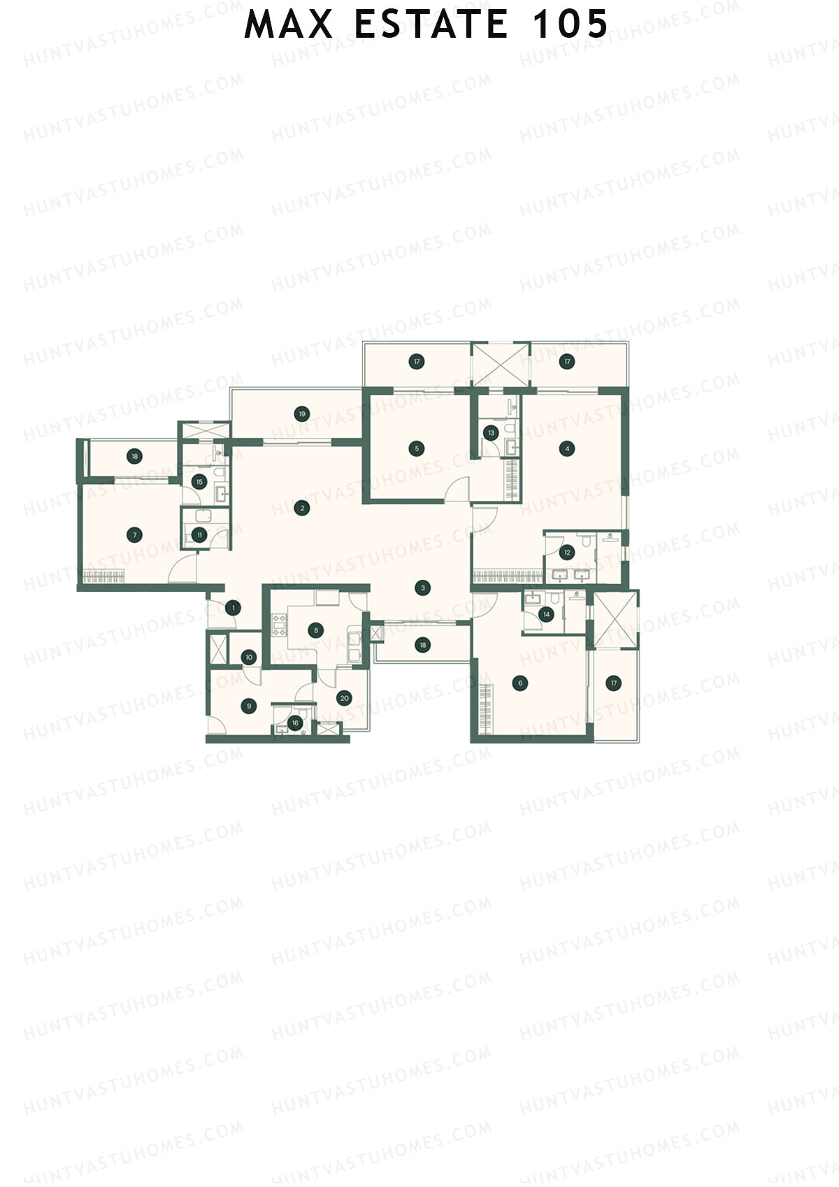 Max Estate 105 Tower 2 Unit 2 Floor Plan