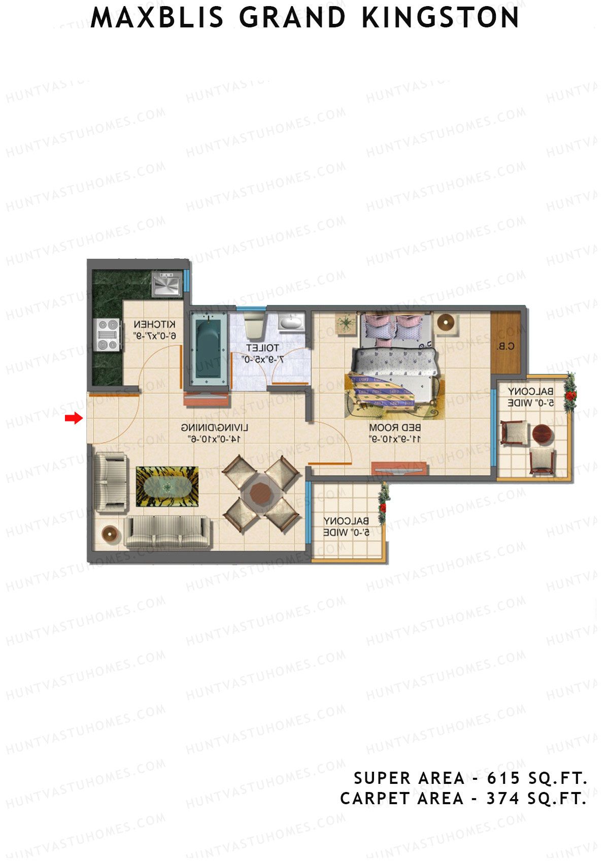 Maxblis Grand Kingston Tower A Unit 1, 3, 5 Floor Plan