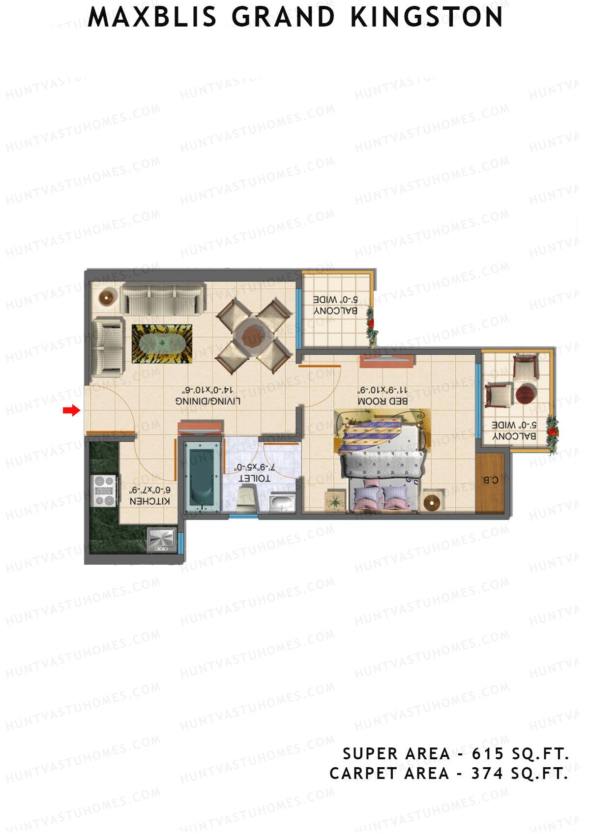 Maxblis Grand Kingston Tower A Unit 2, 4, 6 Floor Plan