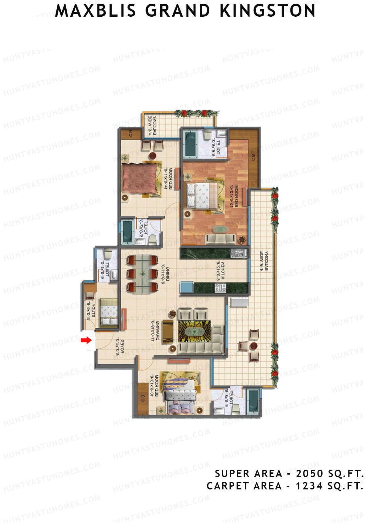 Maxblis Grand Kingston Tower B Unit 2 Floor Plan